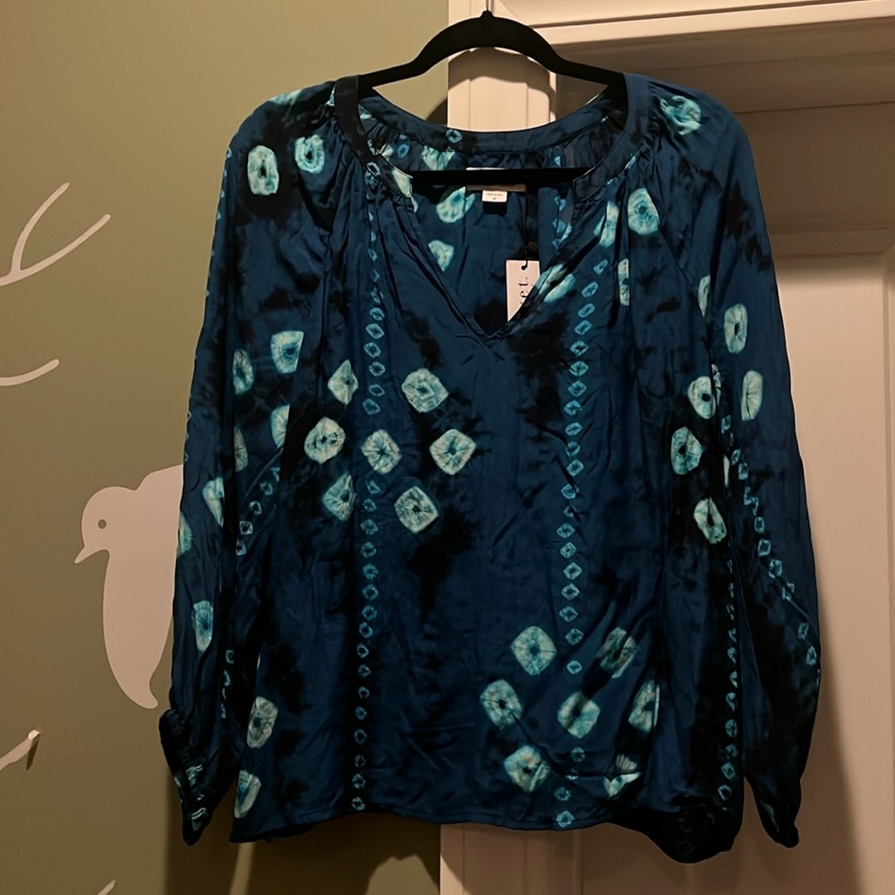 Velvet brand gorgeous cobalt blue tie die blouse